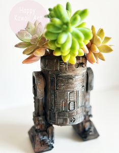 r2d2 Rusted Centerpiece Pot & Planter for Succulents